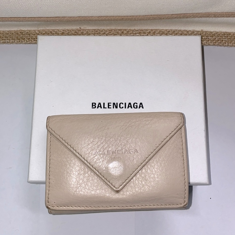 Balenciaga paper mini trifold wallet